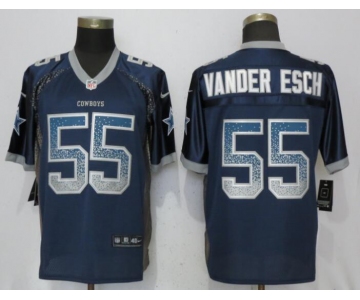 Nike Dallas Cowboys #55 Leighton Vander Esch Navy Drift Fashion Elite Jersey