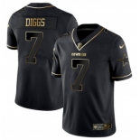 Men's Black Dallas Cowboys #7 Trevon Diggs Golden Edition Limited Stitched Jersey