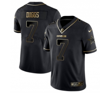 Men's Black Dallas Cowboys #7 Trevon Diggs Golden Edition Limited Stitched Jersey