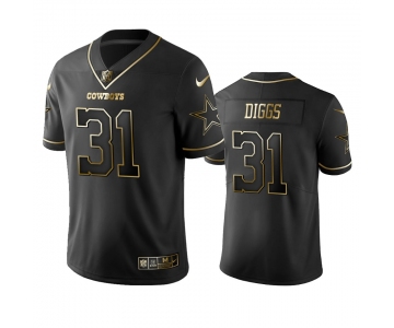 Men's Dallas Cowboys #31 Trevon Diggs Black Golden Edition Vapor Limited Jersey