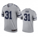 Men's Dallas Cowboys #31 Trevon Diggs Gray Inverted Legend Jersey