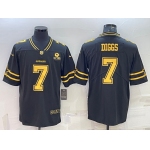 Men's Dallas Cowboys #7 Trevon Diggs Black Gold Edition With 1960 Patch Limited Stitched Football Jersey