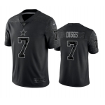 Men's Dallas Cowboys #7 Trevon Diggs Black Reflective Limited Stitched Football Jersey