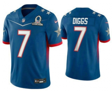 Men's Dallas Cowboys #7 Trevon Diggs Blue 2022 Pro Bowl Vapor Untouchable Stitched Limited Jersey