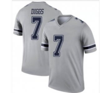 Men's Dallas Cowboys #7 Trevon Diggs Limited Gray Inverted Vapor Nike Jersey