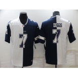 Men's Dallas Cowboys #7 Trevon Diggs White Blue Two Tone 2021 Vapor Untouchable Stitched NFL Nike Limited Jersey