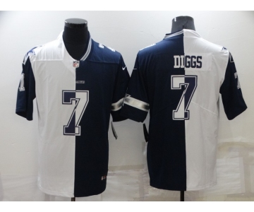 Men's Dallas Cowboys #7 Trevon Diggs White Blue Two Tone 2021 Vapor Untouchable Stitched NFL Nike Limited Jersey