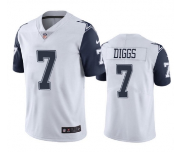 Men's Womens Youth Kids Dallas Cowboys #7 Trevon Diggs White Stitched NFL Limited Rush Jersey