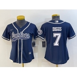 Women's Dallas Cowboys #7 Trevon Diggs Navy Blue With Patch Cool Base Stitched Baseball Jersey