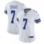 Women's Dallas Cowboys #7 Trevon Diggs White Vapor Untouchable Limited Stitched Jersey(Run Small)