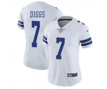 Women's Dallas Cowboys #7 Trevon Diggs White Vapor Untouchable Limited Stitched Jersey(Run Small)