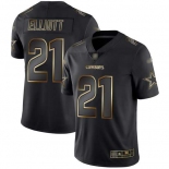 Cowboys #21 Ezekiel Elliott Black Gold Men's Stitched Football Vapor Untouchable Limited Jersey