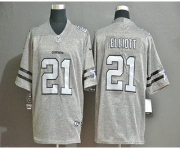 Men's Dallas Cowboys #21 Ezekiel Elliott 2019 Gray Gridiron Vapor Untouchable Stitched NFL Nike Limited Jersey