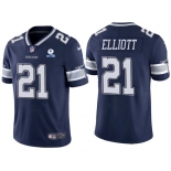 Men's Dallas Cowboys #21 Ezekiel Elliott 60th Anniversary Navy Vapor Untouchable Stitched NFL Nike Limited Jersey