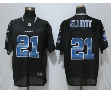 Men's Dallas Cowboys #21 Ezekiel Elliott Black Strobe Stitched NFL Nike Fashion Jersey