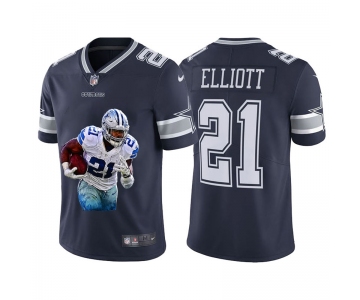 Men's Dallas Cowboys #21 Ezekiel Elliott Grey Player Portrait Edition 2020 Vapor Untouchable Stitched NFL Nike Limited Jersey