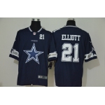 Men's Dallas Cowboys #21 Ezekiel Elliott Navy Blue 2020 Big Logo Number Vapor Untouchable Stitched NFL Nike Fashion Limited Jersey