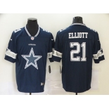 Men's Dallas Cowboys #21 Ezekiel Elliott Navy Blue 2020 Big Logo Vapor Untouchable Stitched NFL Nike Fashion Limited Jersey