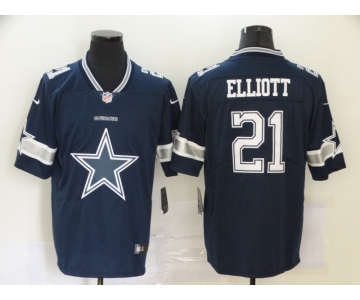 Men's Dallas Cowboys #21 Ezekiel Elliott Navy Blue 2020 Big Logo Vapor Untouchable Stitched NFL Nike Fashion Limited Jersey