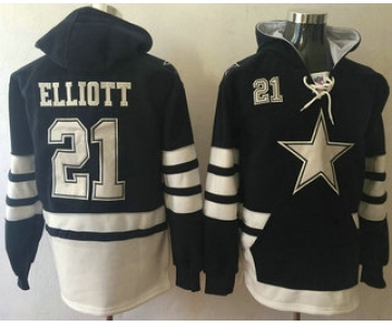 Men's Dallas Cowboys #21 Ezekiel Elliott Navy Blue Team Color 2016 NFL Hoodie