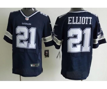 Men's Dallas Cowboys #21 Ezekiel Elliott Navy Blue Team Color NFL Nike Elite Jersey