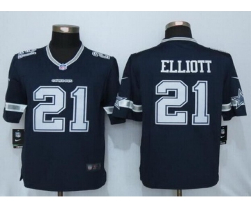 Men's Dallas Cowboys #21 Ezekiel Elliott Navy Blue Team Color NFL Nike Limited Jersey