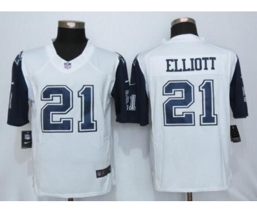 Men's Dallas Cowboys #21 Ezekiel Elliott Nike White Color Rush 2015 NFL Limited Jersey