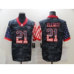 Men's Dallas Cowboys #21 Ezekiel Elliott USA Camo 2020 Salute To Service Stitched NFL Nike Limited Jersey