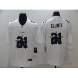 Men's Dallas Cowboys #21 Ezekiel Elliott White 2020 Shadow Logo Vapor Untouchable Stitched NFL Nike Limited Jersey