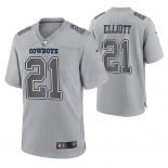 Men's Womens Youth Kids Dallas Cowboys #21 Ezekiel Elliott Game Gray Atmosphere Jersey