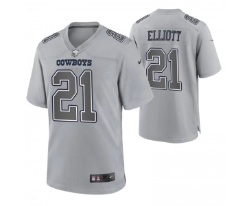 Men's Womens Youth Kids Dallas Cowboys #21 Ezekiel Elliott Game Gray Atmosphere Jersey