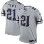 Men's Womens Youth Kids Dallas Cowboys #21 Ezekiel Elliott Gray Stitched NFL Limited Inverted Legend Jersey