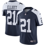 Men's Womens Youth Kids Dallas Cowboys #21 Ezekiel Elliott Navy Blue Thanksgiving Stitched NFL Vapor Untouchable Limited Throwback Jersey