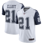 Men's Womens Youth Kids Dallas Cowboys #21 Ezekiel Elliott White Stitched NFL Limited Rush Jersey