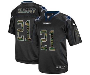 Nike Cowboys #21 Ezekiel Elliott Black Men's Stitched NFL Elite Camo Fashion Jersey