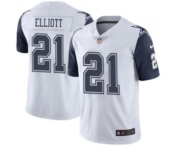 Nike Cowboys #21 Ezekiel Elliott White Men's Stitched NFL Limited Rush Jersey