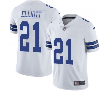 Nike Dallas Cowboys #21 Ezekiel Elliott White Men's Stitched NFL Vapor Untouchable Limited Jersey