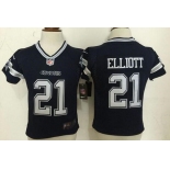 Toddler Dallas Cowboys #21 Ezekiel Elliott Navy Blue Team Color Stitched NFL Nike Game Jersey