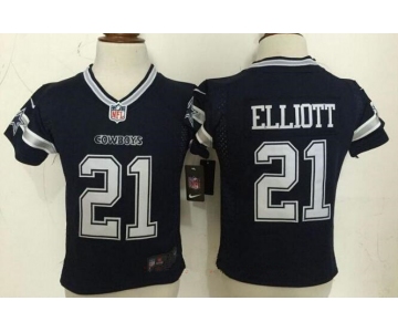 Toddler Dallas Cowboys #21 Ezekiel Elliott Navy Blue Team Color Stitched NFL Nike Game Jersey