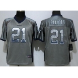 Women's Dallas Cowboys #21 Ezekiel Elliott Gray Drift Fashion NFL Nike Jersey