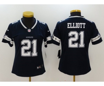 Women's Dallas Cowboys #21 Ezekiel Elliott Navy Blue 2017 Vapor Untouchable Stitched NFL Nike Limited Jersey