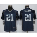 Women's Dallas Cowboys #21 Ezekiel Elliott Navy Blue Drift Fashion NFL Nike Jersey