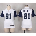 Women's Dallas Cowboys #21 Ezekiel Elliott Nike White Color Rush 2015 NFL Game Jersey