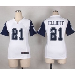 Women's Dallas Cowboys #21 Ezekiel Elliott Nike White Color Rush 2015 NFL Game Jersey