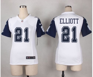 Women's Dallas Cowboys #21 Ezekiel Elliott Nike White Color Rush 2015 NFL Game Jersey