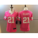 Women's Dallas Cowboys #21 Ezekiel Elliott Pink 2016 Breast Cancer Awareness Stitched NFL Nike Fashion Jersey