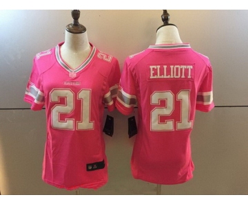 Women's Dallas Cowboys #21 Ezekiel Elliott Pink 2016 Breast Cancer Awareness Stitched NFL Nike Fashion Jersey