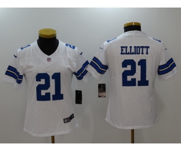 Women's Dallas Cowboys #21 Ezekiel Elliott White 2017 Vapor Untouchable Stitched NFL Nike Limited Jersey