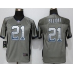 Youth Dallas Cowboys #21 Ezekiel Elliott Gray Drift Stitched NFL Nike Fashion Jersey