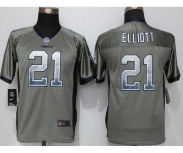 Youth Dallas Cowboys #21 Ezekiel Elliott Gray Drift Stitched NFL Nike Fashion Jersey